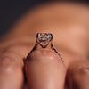 1.72-3.72 CT Oval  CVD Diamond Hidden Halo Pave Setting Engagement Ring