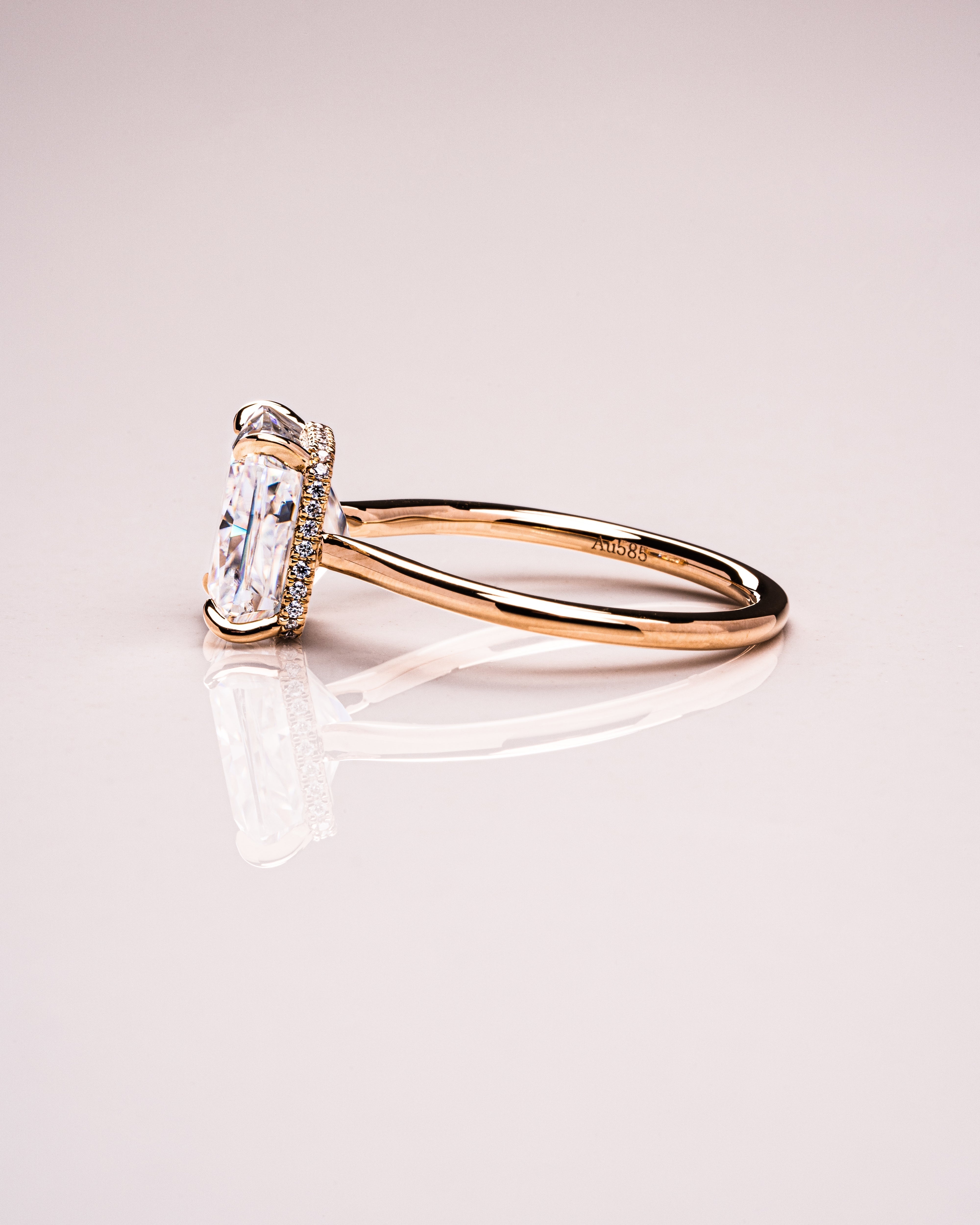 1.51 - 3.51 CT Radiant CVD Diamond Hidden Halo Engagement Ring