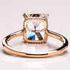 1.51 - 3.51 CT Radiant CVD Diamond Hidden Halo Engagement Ring