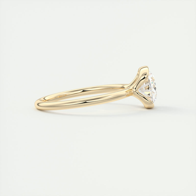 2CT East West Oval Cut Moissanite Half Bezel Solitaire Engagement Ring