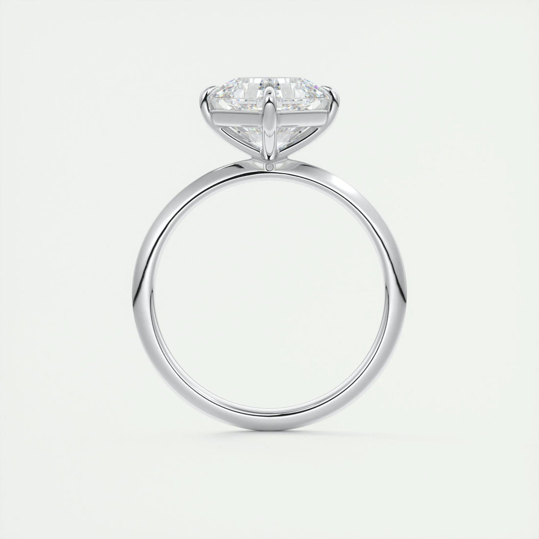 2.0 Ct Asscher Solitaire Moissanite Diamond  Engagement Ring