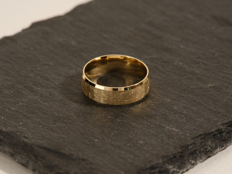 7mm Ice Matte Brushed Beveled Edge Men's Wedding Band