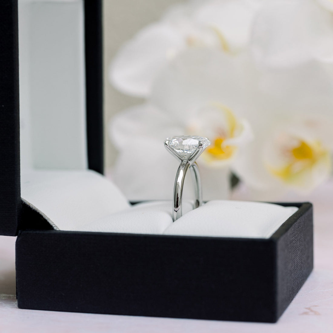 1.75ct Oval Cut Solitaire Moissanite Engagement Ring