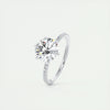 2.0 Ct  Round Cut Pave Moissanite  Diamond Engagement Ring
