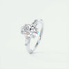 2.2 Ct Oval Baguette Three Stone Moissanite Diamond Engagement Ring