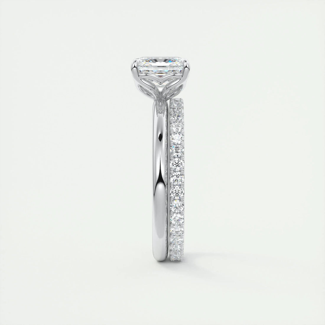 2.0 Ct Asscher Solitaire Moissanite Diamond Engagement Ring