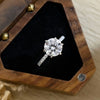 1.50 3.5 CT Round CVD Diamond Hidden Halo Pave Setting Engagement Ring