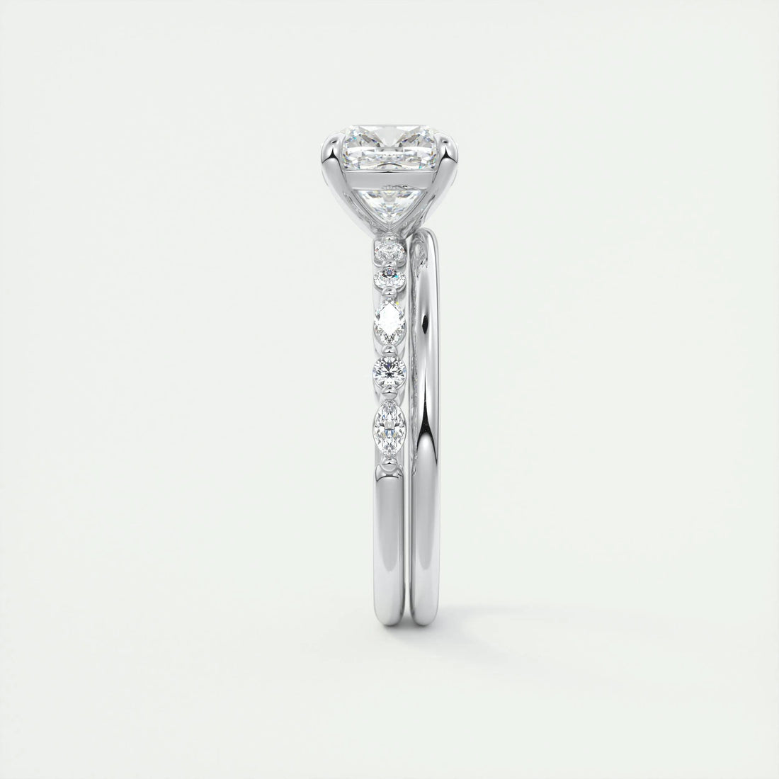 2.35 Ct Round Solitaire with Bubble Moissanite Diamond Engagement Ring