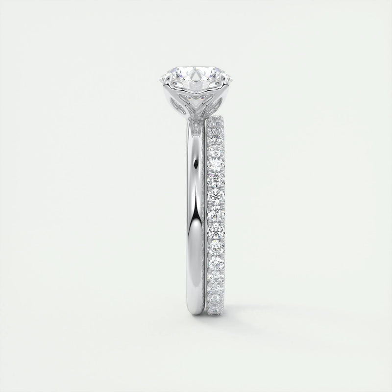 2.18 Ct Round Floral Solitaire Diamond Engagement Ring