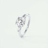 3.2 Ct Cushion Baguette Three Stone Moissanite Diamond Engagement Ring