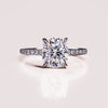 0.96-3.0 CT Cushion  CVD Diamond Hidden Halo Pave Setting Engagement Ring