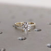 1.0 - 3.0 CT Round  CVD Diamond Pave Setting Engagement Ring
