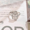 1.0-3.0 CT Radiant Cut CVD Diamond Halo Pave Setting Engagement Ring