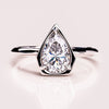 1.33-3.33  CT Pear CVD Diamond Solitaire Engagement Ring