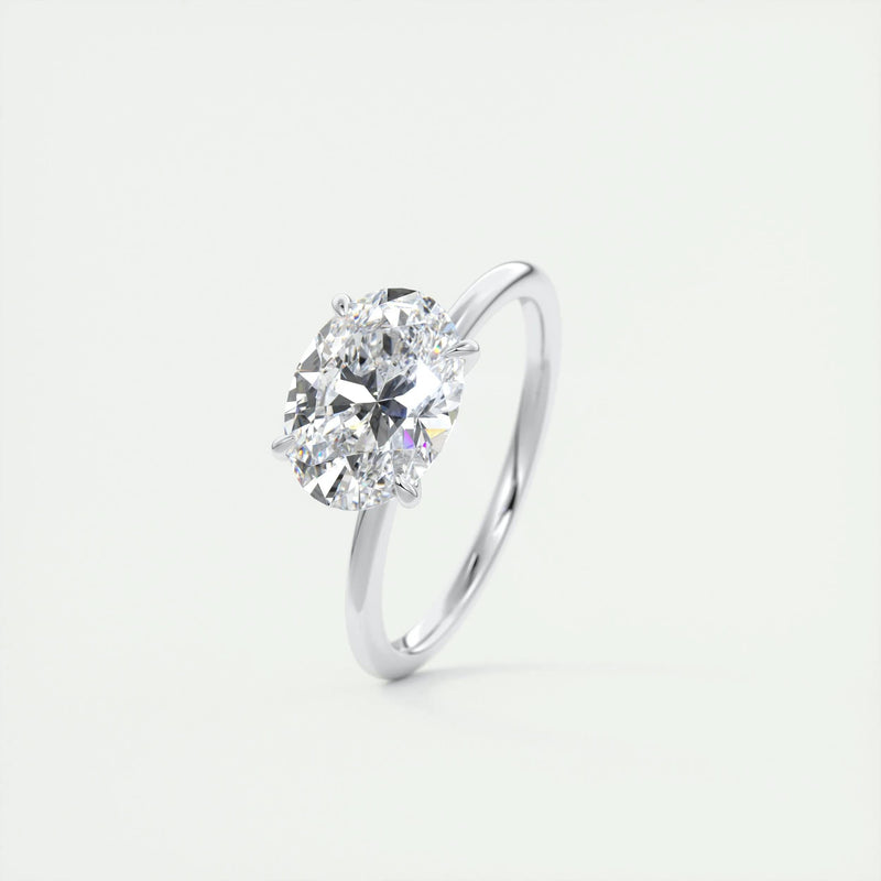 2.5 Ct Square Oval Solitaire Moissanite East West Diamond Engagement Ring