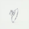 2.0 Ct Cushion Solitaire With Hidden Halo Moissanite Diamond Engagement Ring