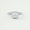 2.0 Ct Asscher Half Bezel Solitaire Moissanite Diamond Engagement Ring