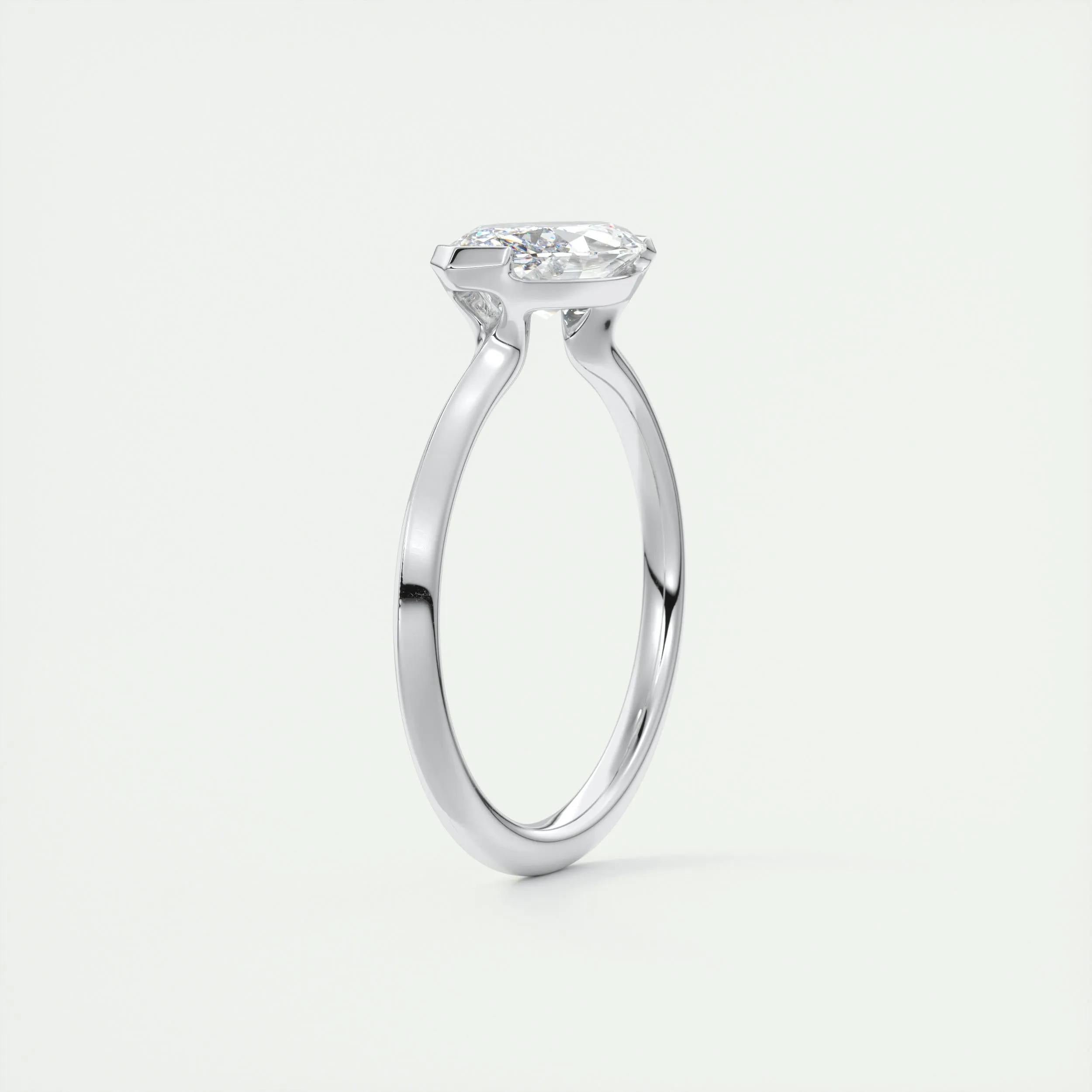 2.0 Ct Marquise East West Solitaire Moissanite Diamond Engagement Ring