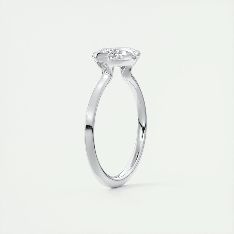 2.0 Ct Marquise East West Solitaire Moissanite Diamond Engagement Ring