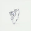 2.0 Ct Pear Bezel Three Stone Moissanite Diamond Engagement Ring