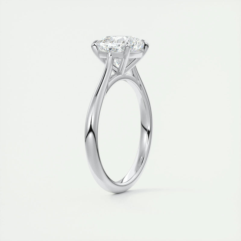 2.0 Ct Cushion Cut Solitaire Cathedral Set Moissanite Diamond Engagement Ring