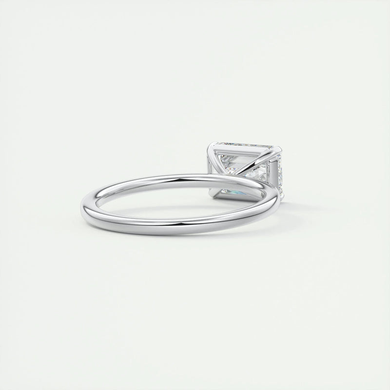 2.0 Ct  Emerald Cut Moissanite Solitaire Diamond Engagement Ring