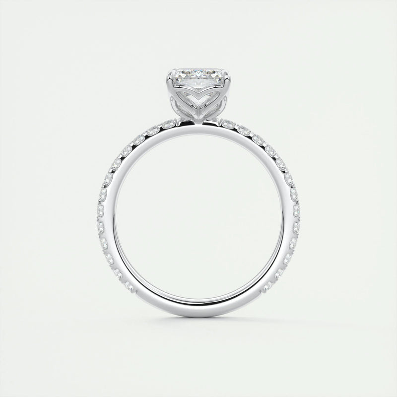 2.0 Ct Emerald Pavé Moissanite Diamond Engagement Ring