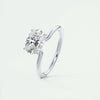 2.0 Ct Oval East West Cantilever Solitaire Moissanite Engagement Ring