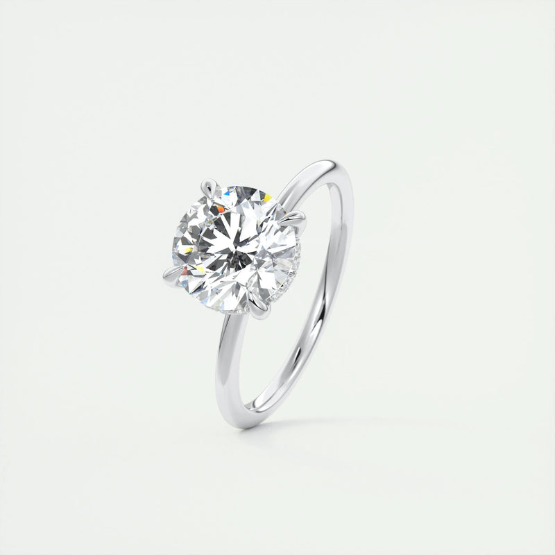 2.55 Ct Round Hidden Halo Moissanite Diamond Engagement Ring