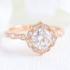 1.0CT Cushion Cut Moissanite Halo Bridal Ring Set