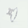 2.0 Ct Emerald East West Cantilever Solitaire Moissanite Engagement Ring