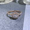 1.0 - 3.0 CT Round  CVD Diamond Halo Pave Setting Engagement Ring