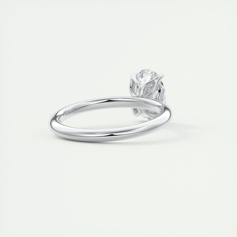 2.0 Ct Oval Floral Solitaire Moissanite Diamond Engagement Ring