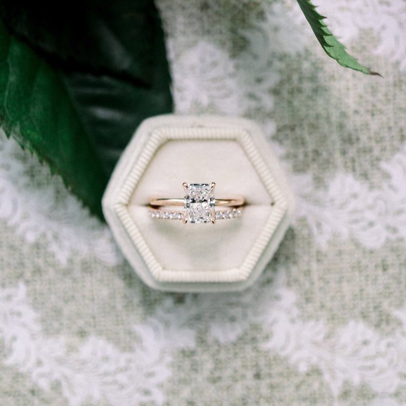 3.0ct Radiant Cut Moissanite Solitaire Engagement Ring