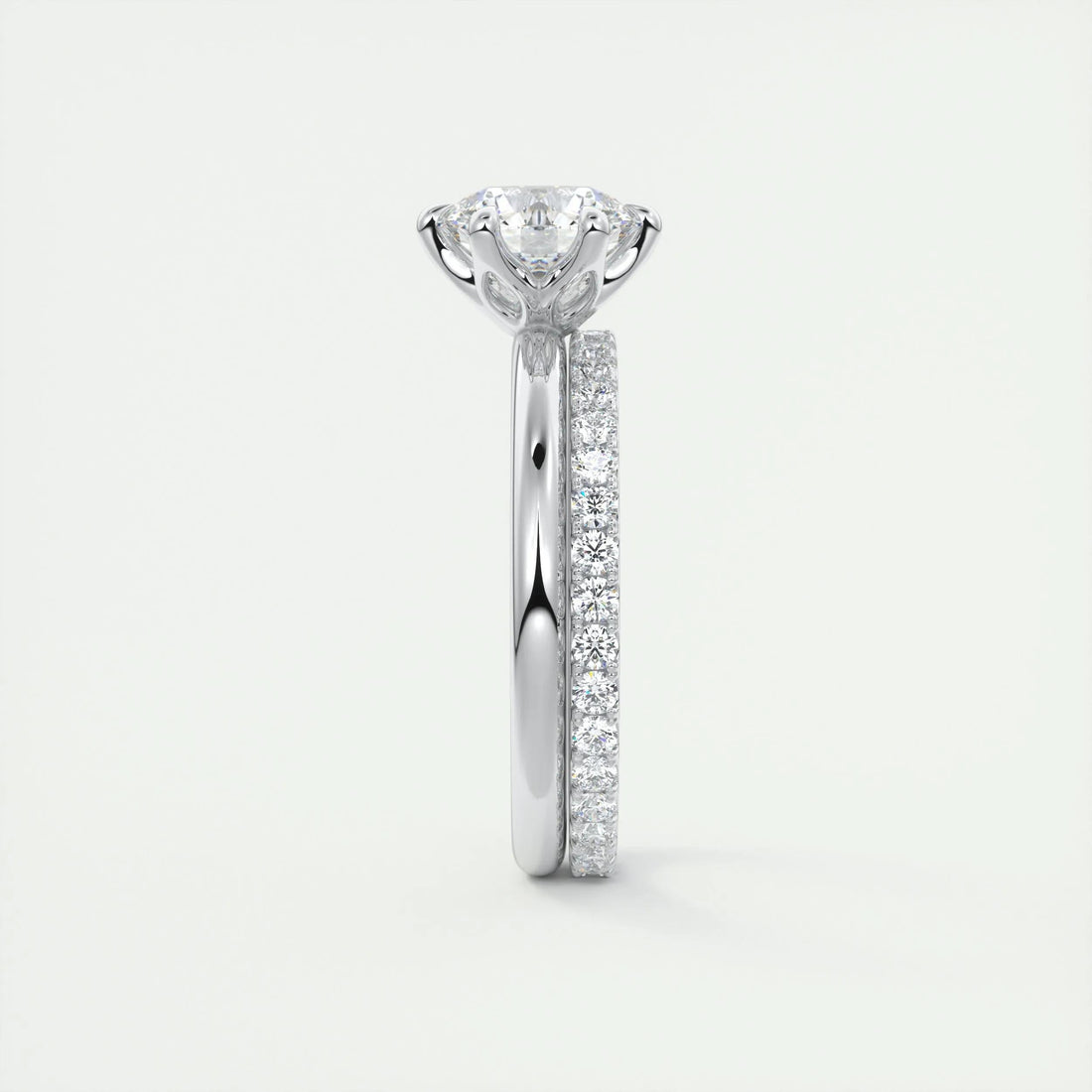 1.86 Ct Solitaire Round Floral Moissanite Diamond Engagement Ring