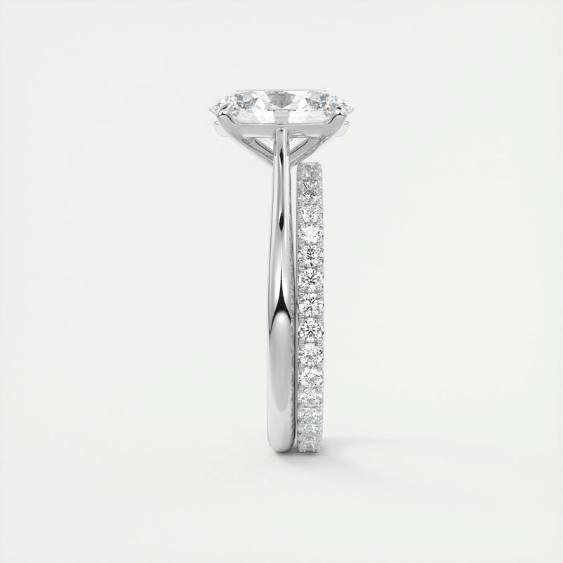 2.0 Ct Oval Cathedral Solitaire Moissanite Diamond Engagement Ring