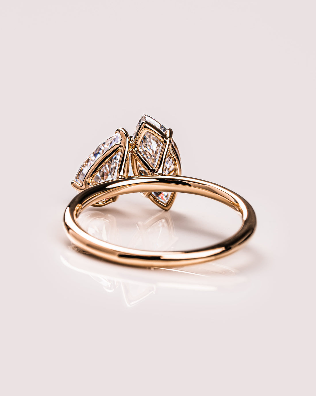 2.50 TCW Marquise & Pear E/VS2 CVD Diamond Two Stone Engagement Ring