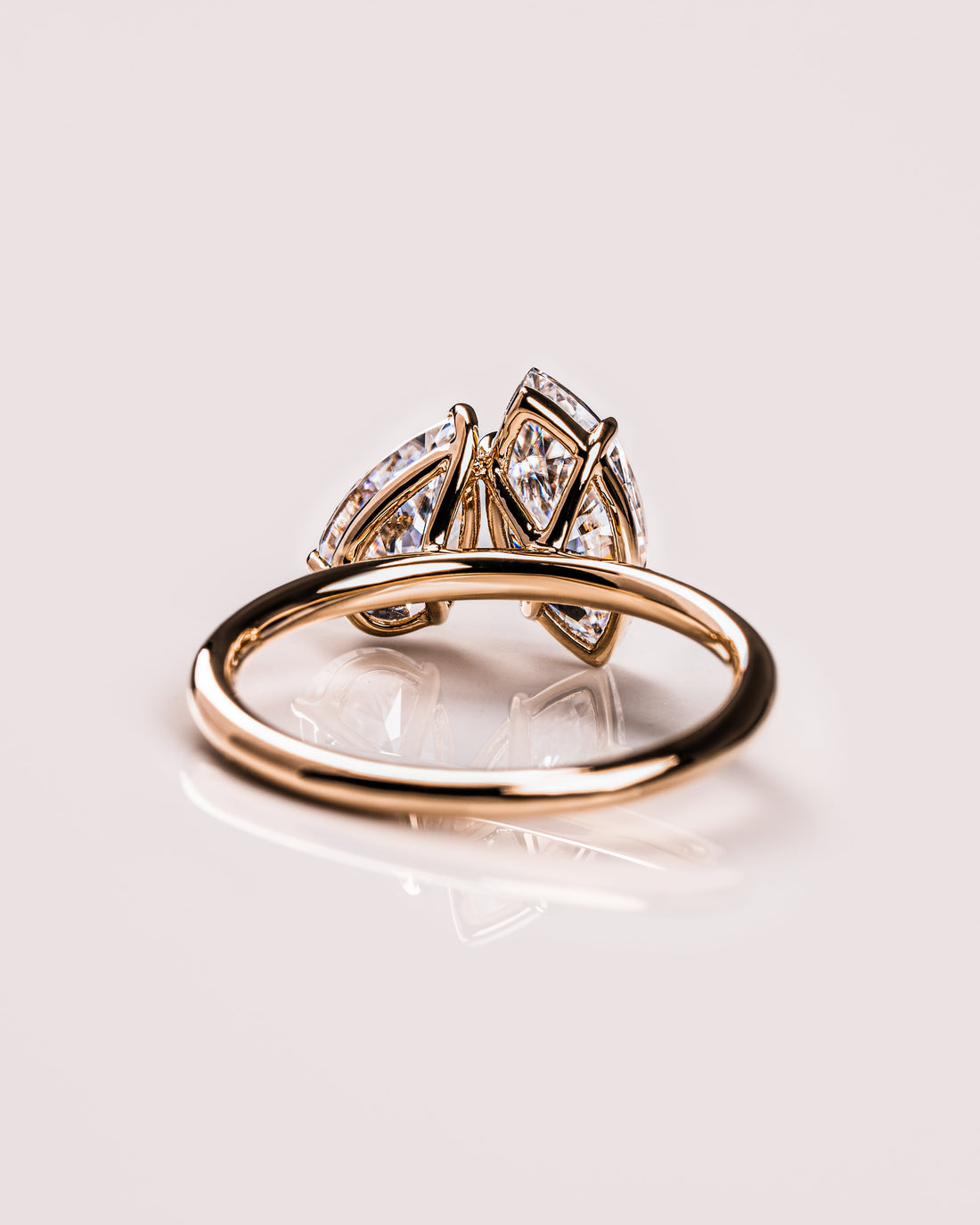 2.50 TCW Marquise & Pear E/VS2 CVD Diamond Two Stone Engagement Ring