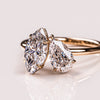 2.50 TCW Marquise & Pear E/VS2 CVD Diamond Two Stone Engagement Ring