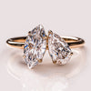 2.50 TCW Marquise & Pear E/VS2 CVD Diamond Two Stone Engagement Ring