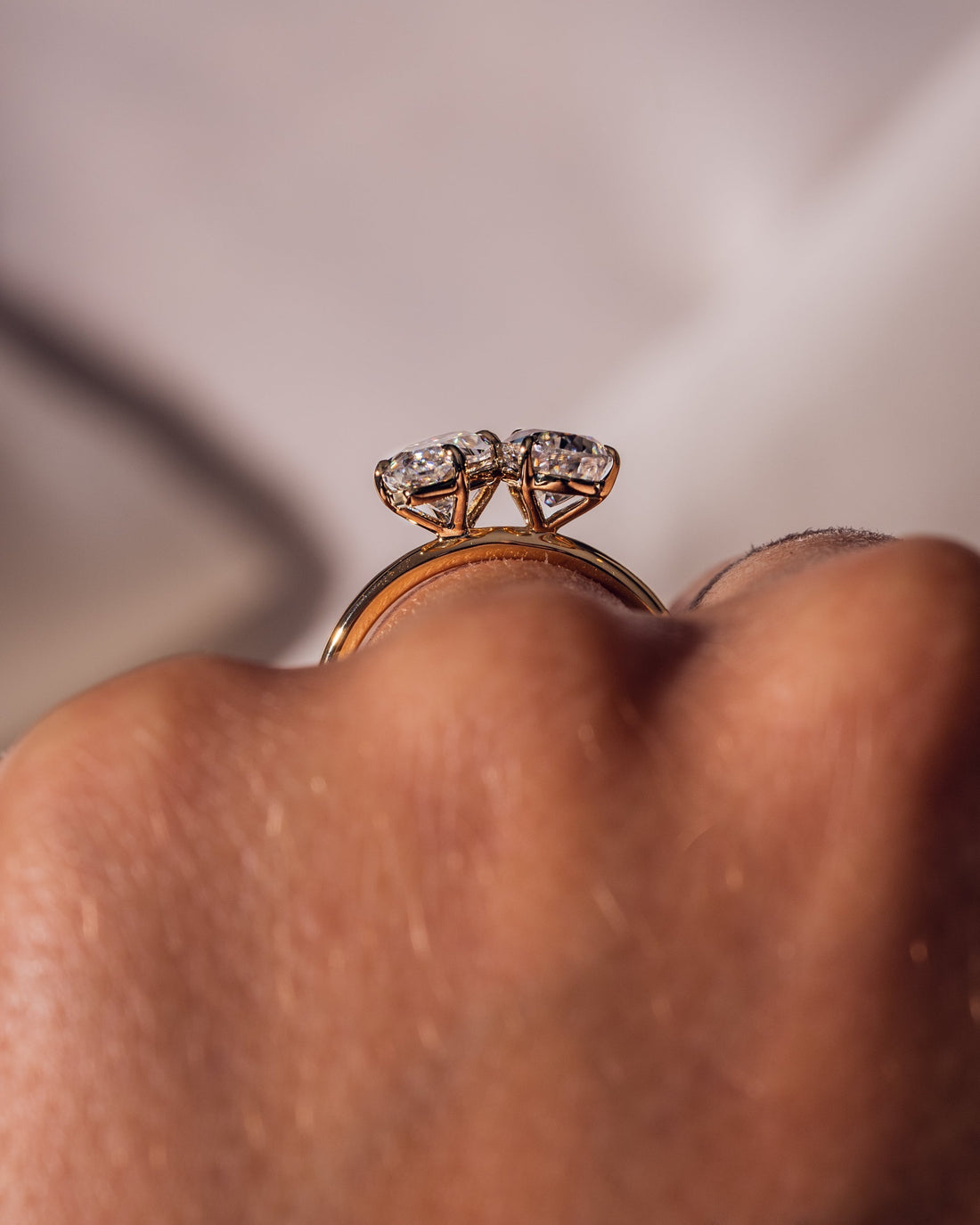 2.50 TCW Marquise & Pear E/VS2 CVD Diamond Two Stone Engagement Ring