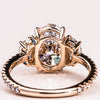 1.50 - 3.0 CT Oval  CVD Diamond Three Stone Style Engagement Ring