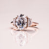 1.0 - 3.0 CT Oval CVD Diamond Three Stones Engagement Ring