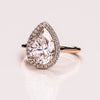 2.0-3.50 CT Pear CVD Diamond Halo Engagement Ring