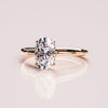 2.0  - 3.74 CT Oval  CVD Diamond Hidden Halo Engagement Ring