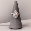 1.93 -2.93 CT Pear CVD Diamond Halo Pave Setting Engagement Ring