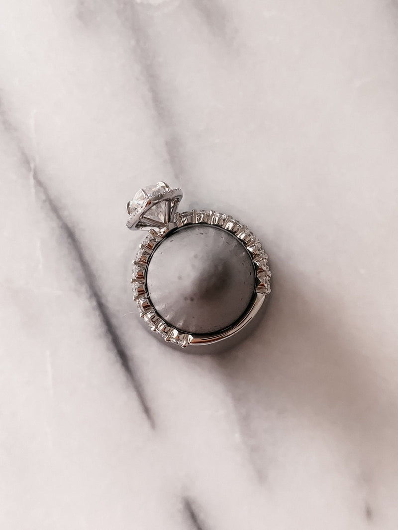 2.0 CT Pear Cut Moissanite Halo Engagement Ring