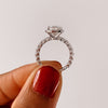1.93 -2.93 CT Pear CVD Diamond Halo Pave Setting Engagement Ring