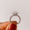 1.93 -2.93 CT Pear CVD Diamond Halo Pave Setting Engagement Ring