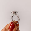 1.93 -2.93 CT Pear CVD Diamond Halo Pave Setting Engagement Ring